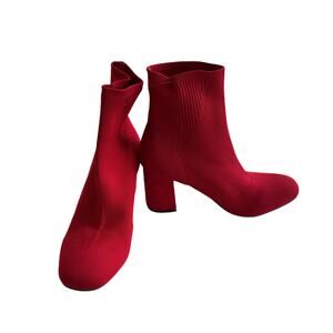 MIA Braxton Stretch Knit Boot in Red Size 9